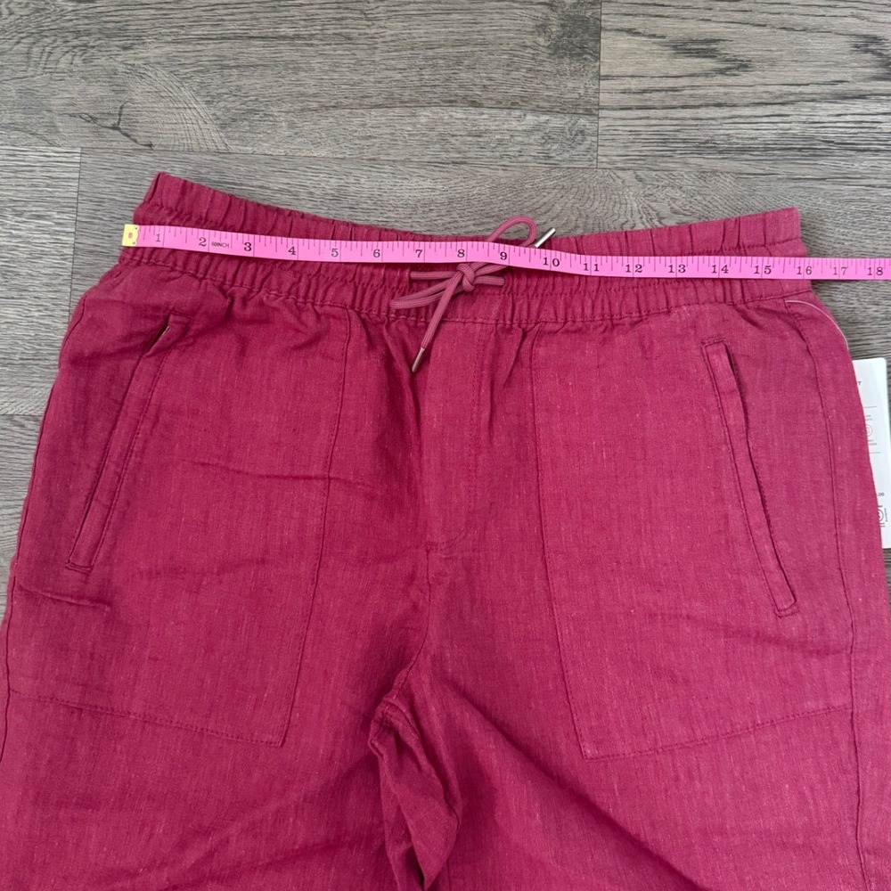 Athleta Retreat 100% Linen Jogger Pants Size 8P Petite NWT Pink Travel Casual - Picture 6 of 12